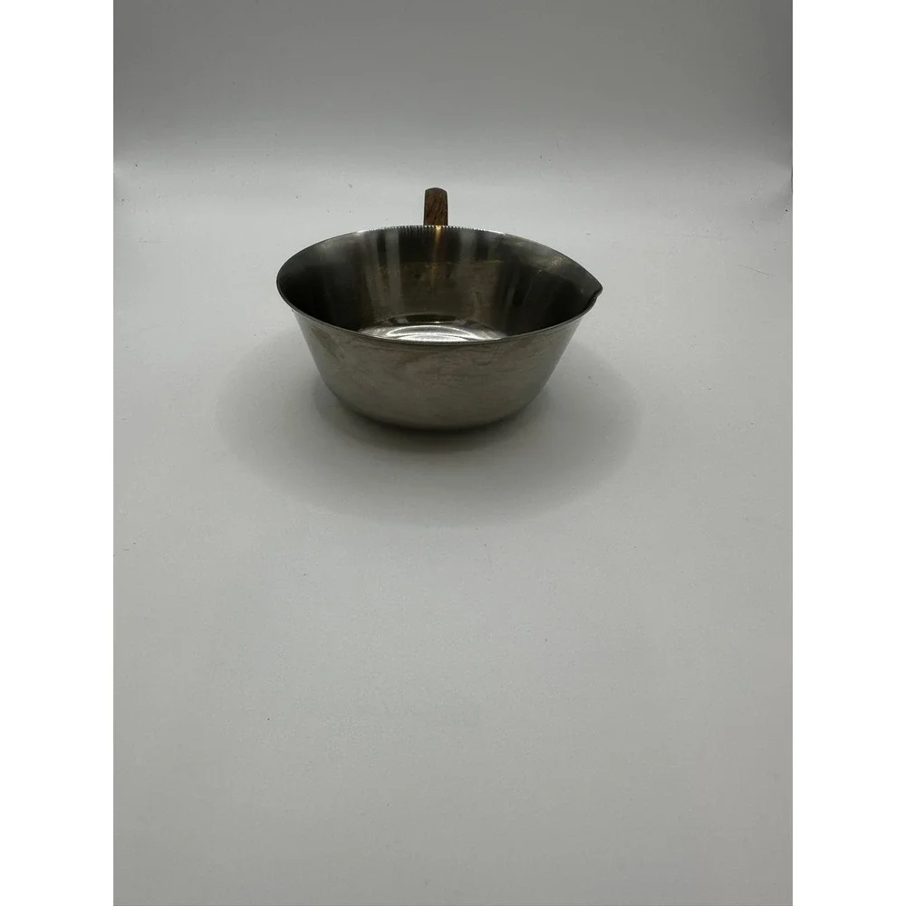 Lundtofte Denmark Stainless Steel Butter Warmer Wood Handle Mid Century Modern